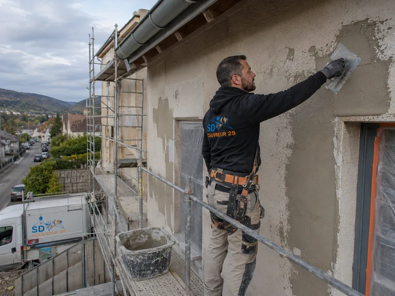 Habillage aluminium zinc PVC pour façade à Besançon