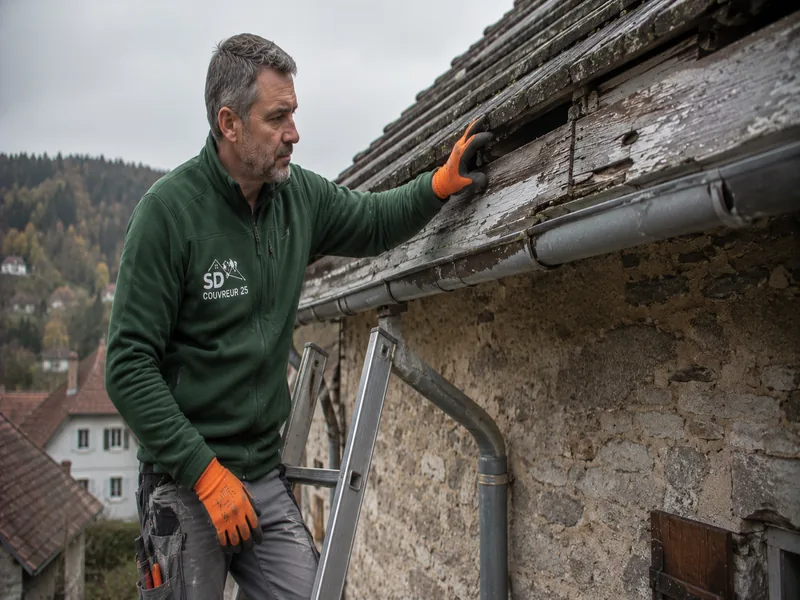 Habillage aluminium zinc PVC pour planche de rive à Besançon